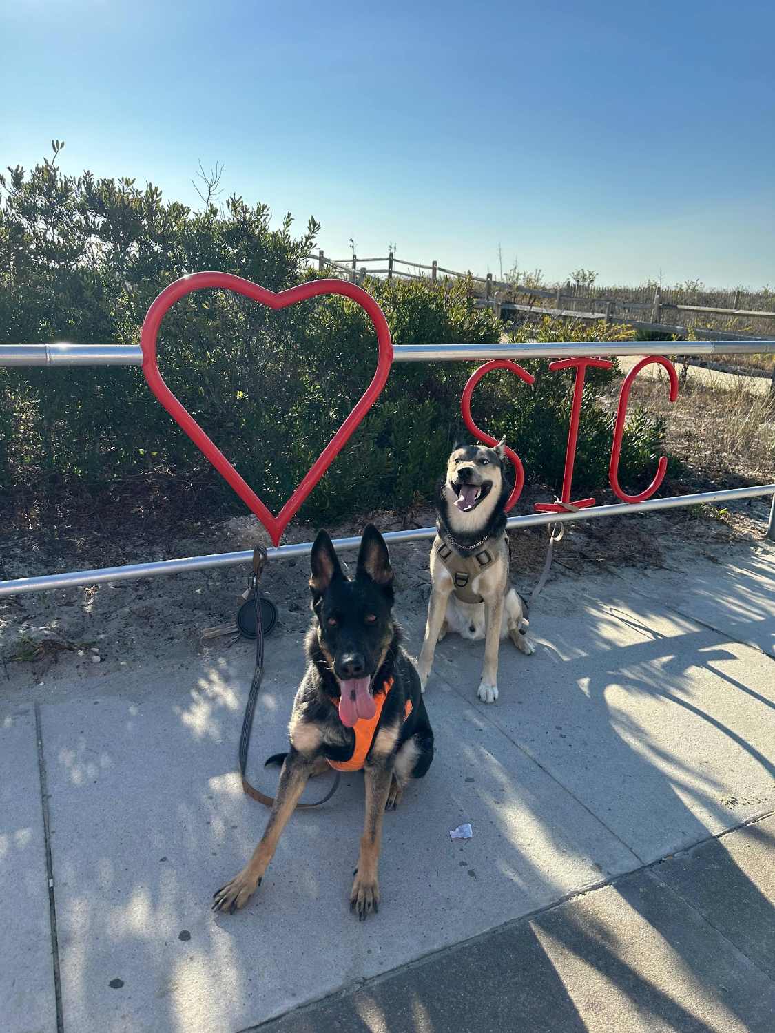 The Sea Isle City heart sign on the promenade in Cape May County NJ