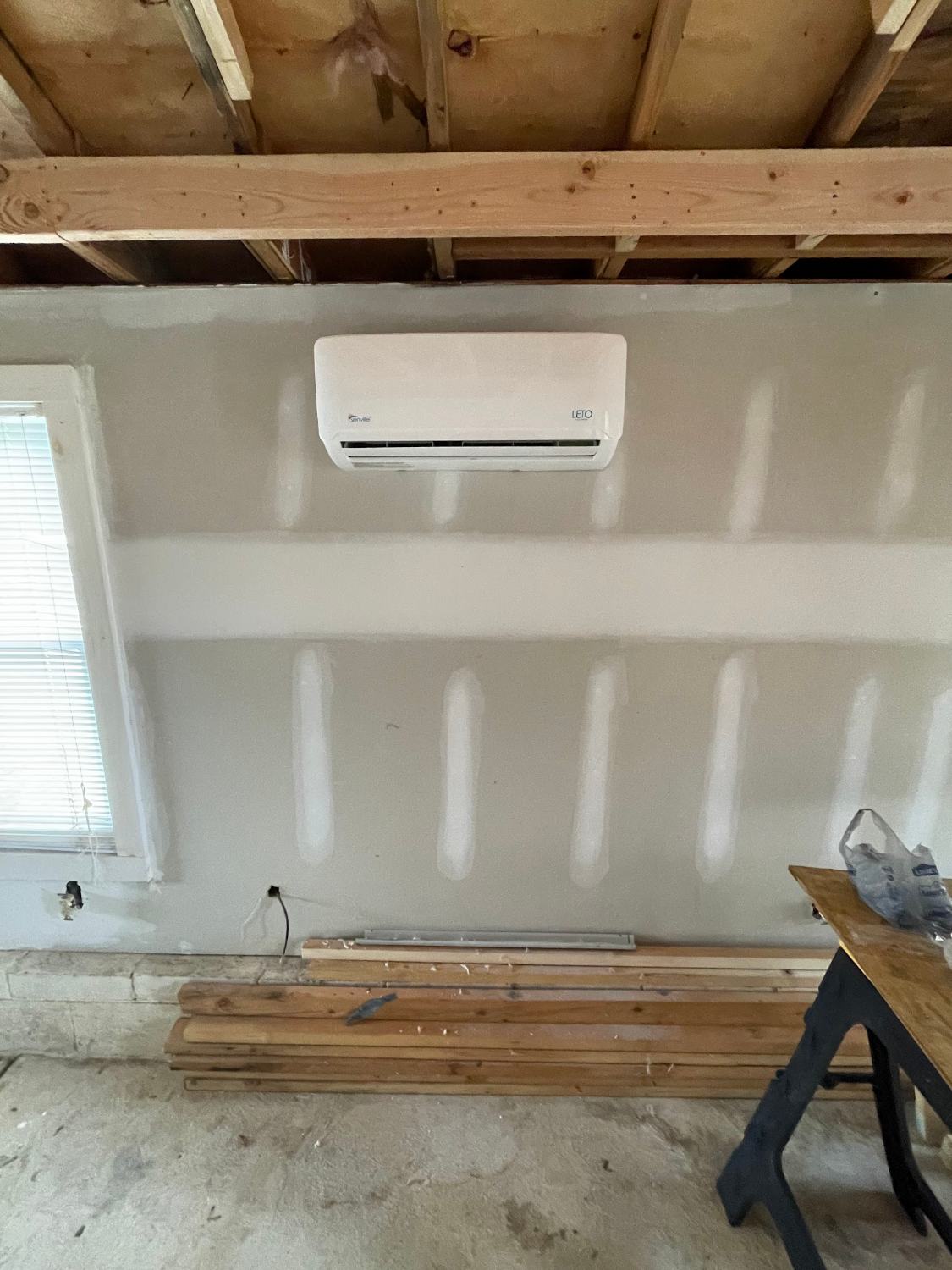 Ductless mini-split head installed in a bright room in a Villas NJ home